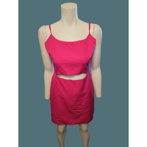 WAYF Pink Sleeveless Cutout Mini Dress Adjustable Straps Women Size M - Picture 7 of 9